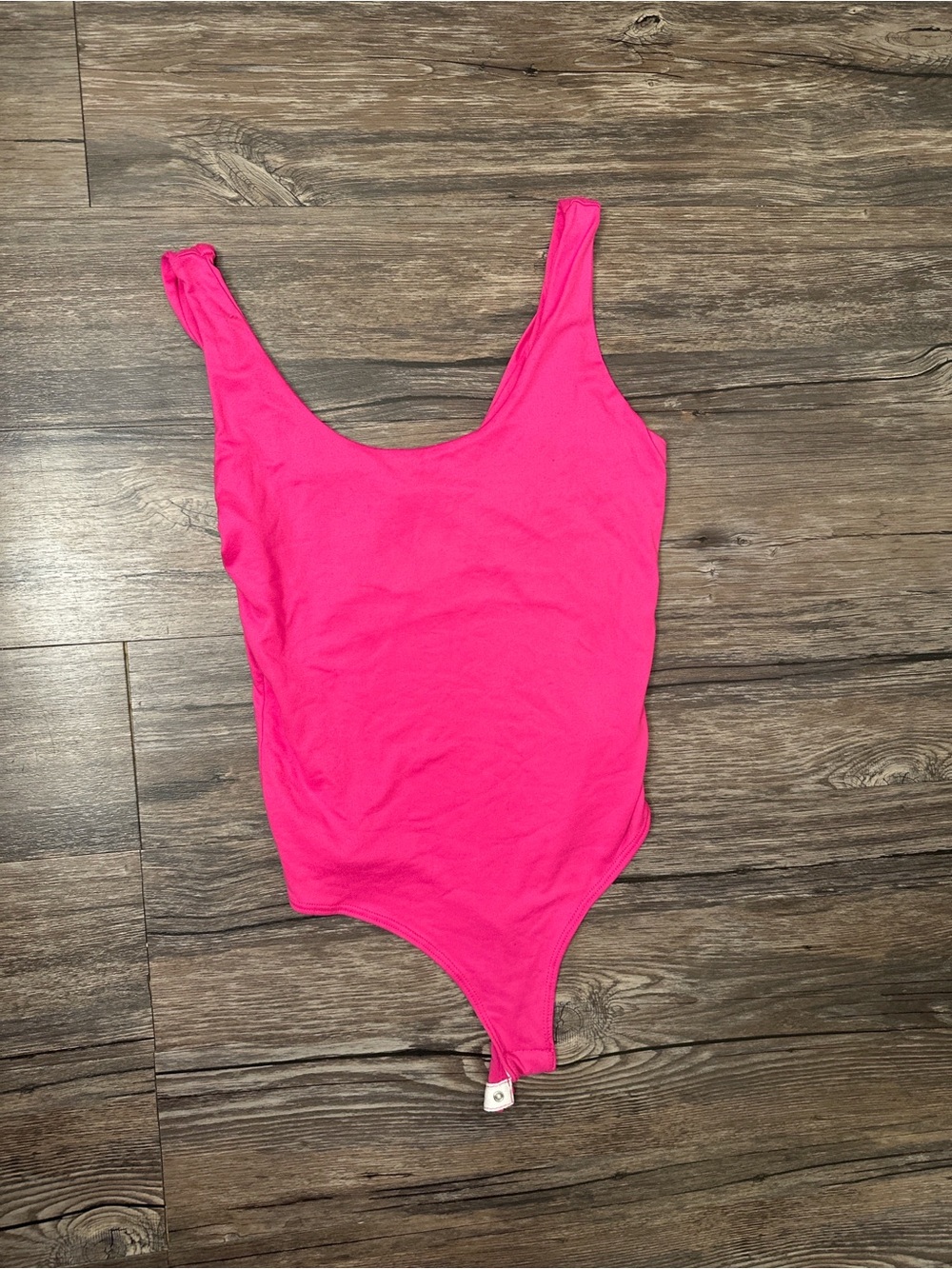 Sincerely Jules Bright Hot Pink Scoop Neck Tank Bodysuit - Picture 2 of 6